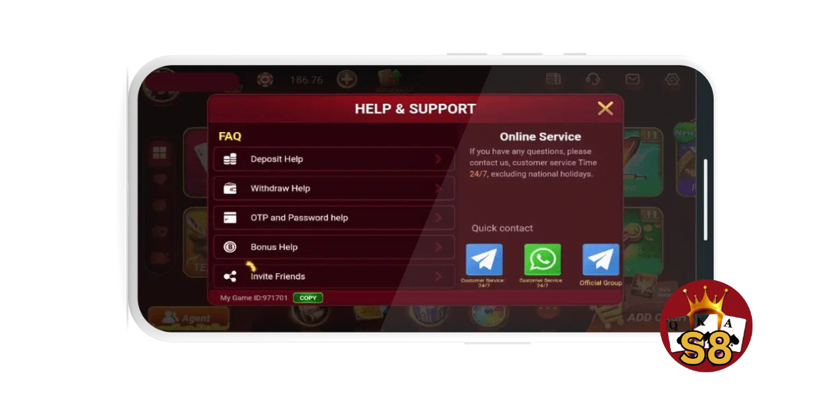 S8 Game 247 Customer Care